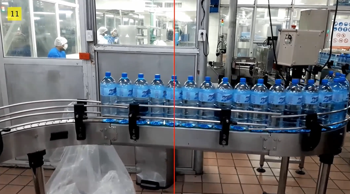 Visual Intelligence - Object Counter - water bottles in a factory